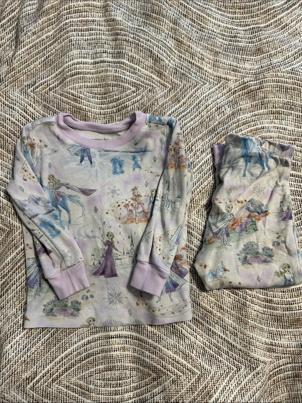 Pottery Barn Kids Lavender Princess Print Pajama Set